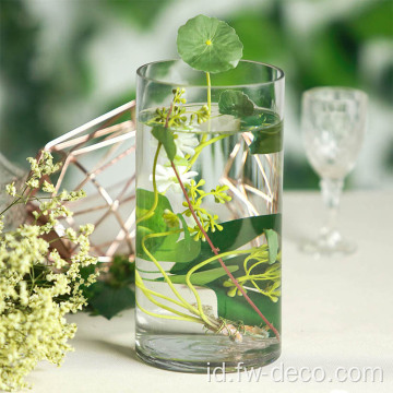 Vas silinder kaca untuk rangkaian bunga